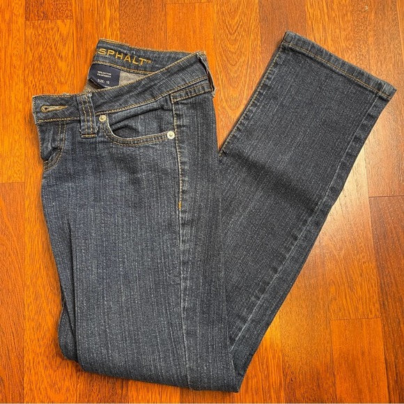 Blue Asphalt Stretch Denim Jeans Five Pocket Dark Wash Stretchy Size 1S - Picture 1 of 5